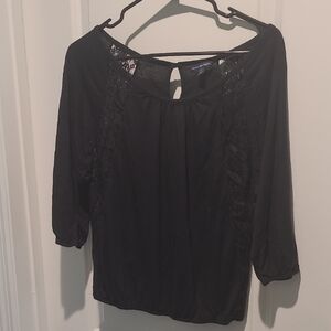 Elegant Black Lace Women's Top